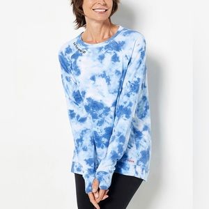 Peace Love World Blue Tie-Dye 'Be the Energy' French Terry Sweatshirt Size XL